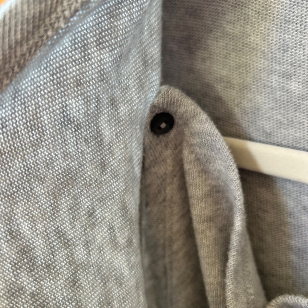 J. Jill Pure Jill Sweater Cardigan Cowl Neck Gray Wrap Top Cotton Blend Petite M - Picture 3 of 9